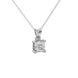 Asscher cut solitaire pendant in gold featuring a 5.00 MM square gemstone in a classic four-prong setting