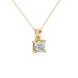 Asscher cut solitaire pendant in gold featuring a 5.00 MM square gemstone in a classic four-prong setting
