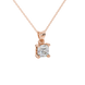 Asscher cut solitaire pendant in gold featuring a 5.00 MM square gemstone in a classic four-prong setting