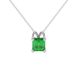 Asscher cut hidden halo gemstone pendant in gold featuring a 5.00 MM square gemstone with decorative arched bail design