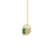 Asscher cut hidden halo gemstone pendant in gold featuring a 5.00 MM square gemstone with decorative arched bail design