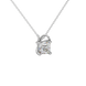 Asscher cut hidden halo gemstone pendant in gold featuring a 5.00 MM square gemstone with decorative arched bail design