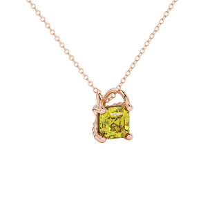canary yellow gemstone hidden pavé pendant in rose gold