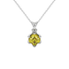 Asscher cut crown solitaire pendant in gold featuring a 5.00 MM gemstone secured in an elegant six-prong crown setting