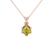 Asscher cut crown solitaire pendant in gold featuring a 5.00 MM gemstone secured in an elegant six-prong crown setting