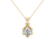 Asscher cut crown solitaire pendant in gold featuring a 5.00 MM gemstone secured in an elegant six-prong crown setting