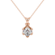 Asscher cut crown solitaire pendant in gold featuring a 5.00 MM gemstone secured in an elegant six-prong crown setting