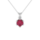 Asscher cut crown solitaire pendant in gold featuring a 5.00 MM gemstone secured in an elegant six-prong crown setting