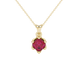 Asscher cut crown solitaire pendant in gold featuring a 5.00 MM gemstone secured in an elegant six-prong crown setting