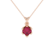 Asscher cut crown solitaire pendant in gold featuring a 5.00 MM gemstone secured in an elegant six-prong crown setting