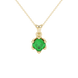 Asscher cut crown solitaire pendant in gold featuring a 5.00 MM gemstone secured in an elegant six-prong crown setting