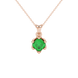 Asscher cut crown solitaire pendant in gold featuring a 5.00 MM gemstone secured in an elegant six-prong crown setting