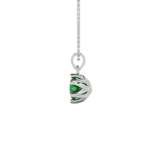 emerald green hexagon gemstone solitaire pendant in white gold