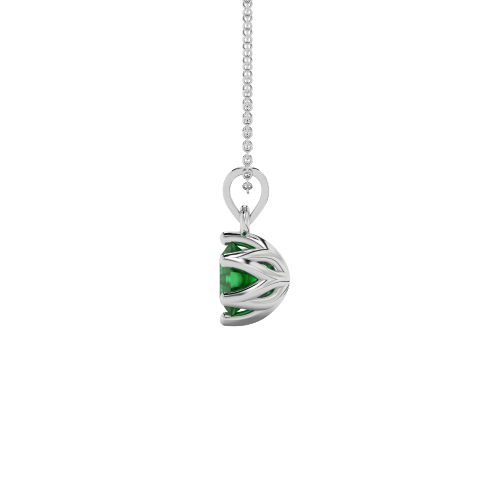 Asscher cut crown solitaire pendant in gold featuring a 5.00 MM gemstone secured in an elegant six-prong crown setting
