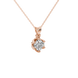 Asscher cut crown solitaire pendant in gold featuring a 5.00 MM gemstone secured in an elegant six-prong crown setting