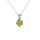 Asscher cut crown solitaire pendant in gold featuring a 5.00 MM gemstone secured in an elegant six-prong crown setting