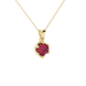 Asscher cut crown solitaire pendant in gold featuring a 5.00 MM gemstone secured in an elegant six-prong crown setting