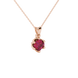 Asscher cut crown solitaire pendant in gold featuring a 5.00 MM gemstone secured in an elegant six-prong crown setting