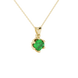 Asscher cut crown solitaire pendant in gold featuring a 5.00 MM gemstone secured in an elegant six-prong crown setting