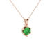Asscher cut crown solitaire pendant in gold featuring a 5.00 MM gemstone secured in an elegant six-prong crown setting