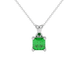 Green Asscher cut solitaire pendant in gold featuring a 5.00 MM gemstone in a four-prong basket setting