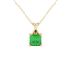 Green Asscher cut solitaire pendant in gold featuring a 5.00 MM gemstone in a four-prong basket setting