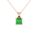 Green Asscher cut solitaire pendant in gold featuring a 5.00 MM gemstone in a four-prong basket setting