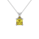 Yellow Asscher cut solitaire pendant in gold featuring a 5.00 MM gemstone in a four-prong basket setting