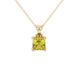 Yellow Asscher cut solitaire pendant in gold featuring a 5.00 MM gemstone in a four-prong basket setting