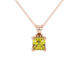 Yellow Asscher cut solitaire pendant in gold featuring a 5.00 MM gemstone in a four-prong basket setting