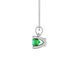 Green Asscher cut solitaire pendant in gold featuring a 5.00 MM gemstone in a four-prong basket setting