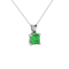 Green Asscher cut solitaire pendant in gold featuring a 5.00 MM gemstone in a four-prong basket setting