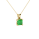 Green Asscher cut solitaire pendant in gold featuring a 5.00 MM gemstone in a four-prong basket setting