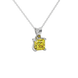 Yellow Asscher cut solitaire pendant in gold featuring a 5.00 MM gemstone in a four-prong basket setting