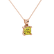 Yellow Asscher cut solitaire pendant in gold featuring a 5.00 MM gemstone in a four-prong basket setting