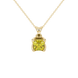 Yellow Asscher cut solitaire pendant in gold featuring a 5.00 MM gemstone in a floral-inspired four-prong petal setting