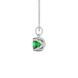 Green Asscher cut solitaire pendant in gold featuring a 5.00 MM gemstone in a floral-inspired four-prong petal setting