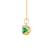 Green Asscher cut solitaire pendant in gold featuring a 5.00 MM gemstone in a floral-inspired four-prong petal setting