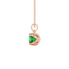 Green Asscher cut solitaire pendant in gold featuring a 5.00 MM gemstone in a floral-inspired four-prong petal setting