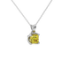 Yellow Asscher cut solitaire pendant in gold featuring a 5.00 MM gemstone in a floral-inspired four-prong petal setting