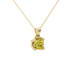 Yellow Asscher cut solitaire pendant in gold featuring a 5.00 MM gemstone in a floral-inspired four-prong petal setting