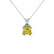 Yellow Asscher cut gemstone pendant in gold featuring a crown-inspired eight-prong solitaire setting