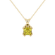 Yellow Asscher cut gemstone pendant in gold featuring a crown-inspired eight-prong solitaire setting