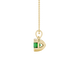 Green Asscher cut gemstone pendant in gold featuring a crown-inspired eight-prong solitaire setting