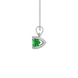 Green cushion cut gemstone solitaire pendant in gold featuring a refined four-prong basket setting