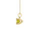 Yellow cushion cut gemstone solitaire pendant in gold featuring a refined four-prong basket setting