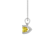 Yellow cushion cut gemstone solitaire pendant in gold featuring a refined four-prong basket setting