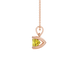 Yellow cushion cut gemstone solitaire pendant in gold featuring a refined four-prong basket setting