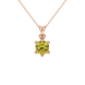 Yellow cushion cut gemstone solitaire pendant in gold featuring a refined six-prong basket setting