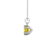 Yellow cushion cut gemstone solitaire pendant in gold featuring a refined six-prong basket setting